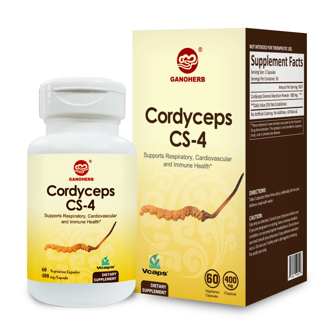 Cordyceps CS-4 800mg 60 Vegetarian Capsules (Non-GMO &amp; Gluten Free) Sinensis Immunity Supplement Capsules Energy and Immune Health Support